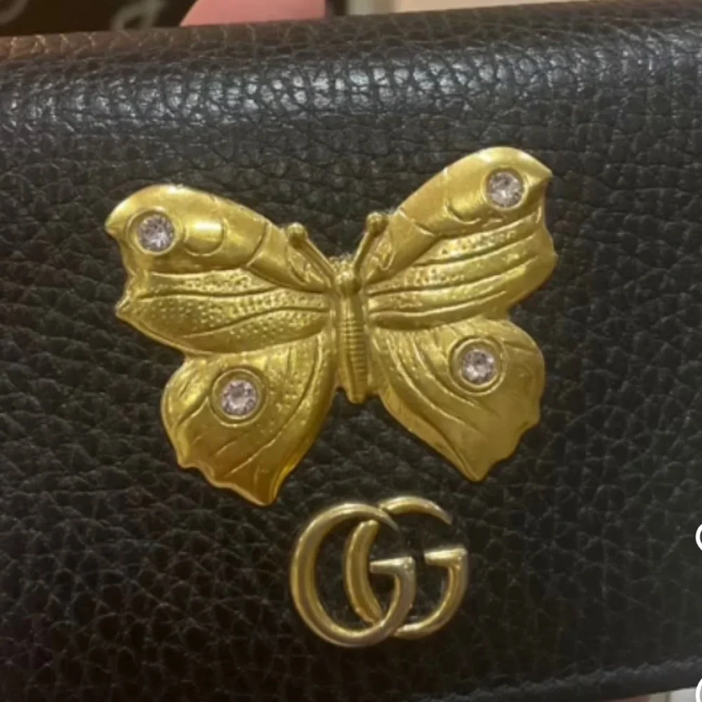 ❌SOLD ❌GUCCI Butterfly Marmont Compact Leather Card Holder - Picture 3 of 5